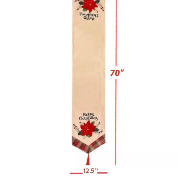 Merry Christmas table runner Cotton 3D patterns - Picture 3 of 9